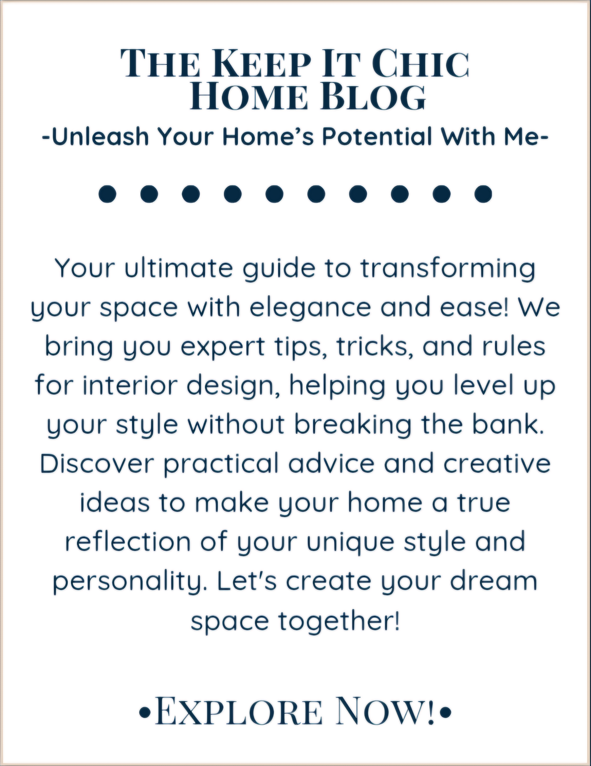 click to view Keep It Chic Home Blog Posts
